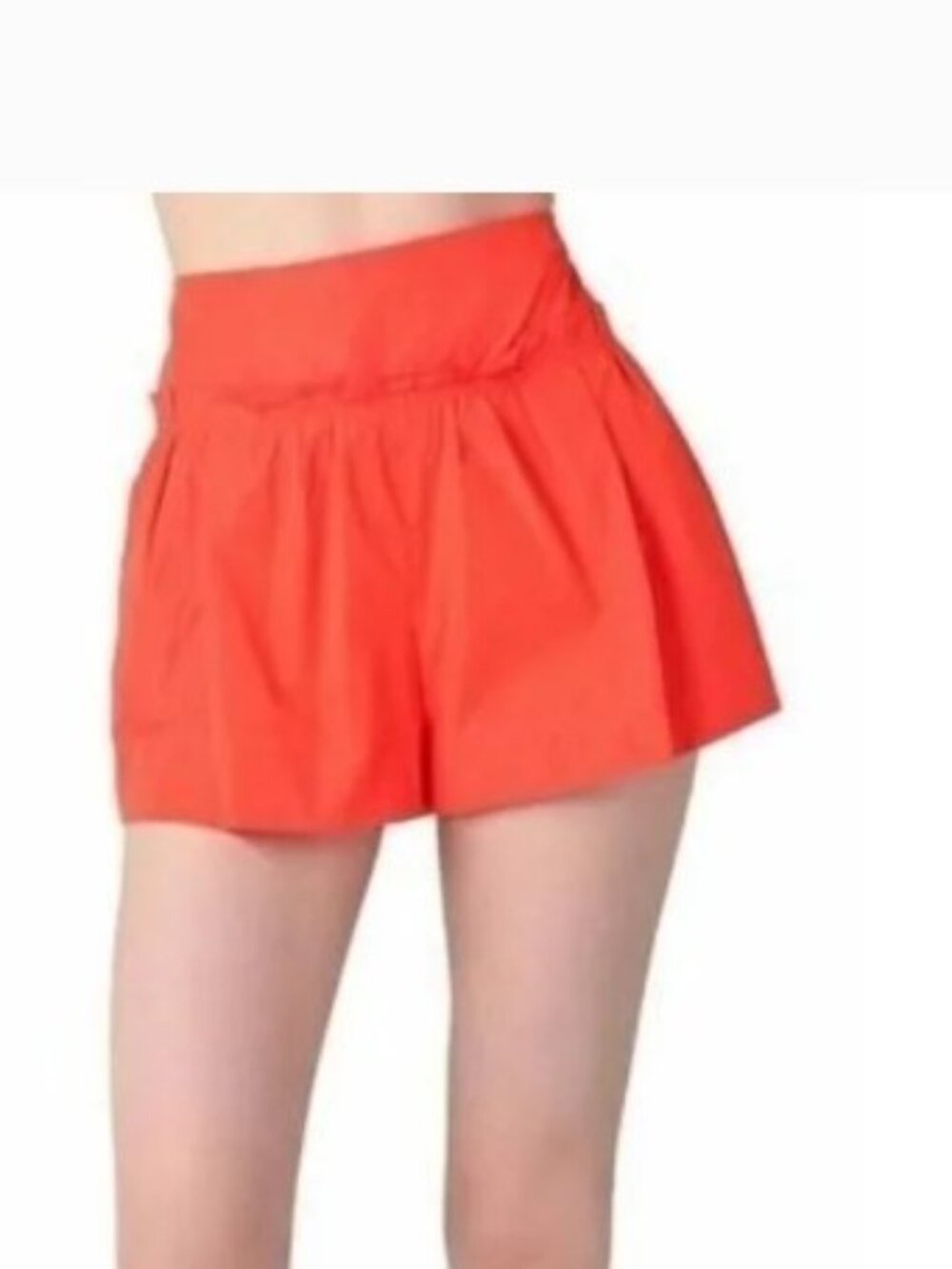 MARC Marc Jacobs Saatchi Orange Ruffle Flared Shorts High Waist Pockets Size 4